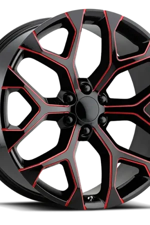 Performance Replica PR176 MR 22x9 +24 6x139.7mm 78.1mm Gloss Black Red Milled Buy Direct