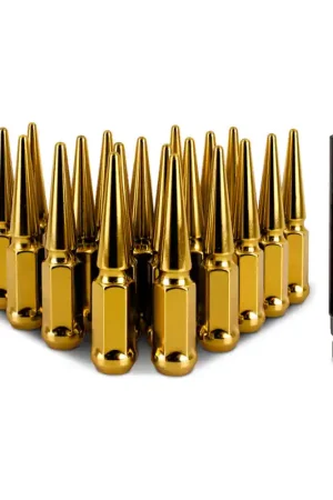 Mishimoto Steel Spiked Lug Nuts M12x1.5 20pc Set - Gold Modern
