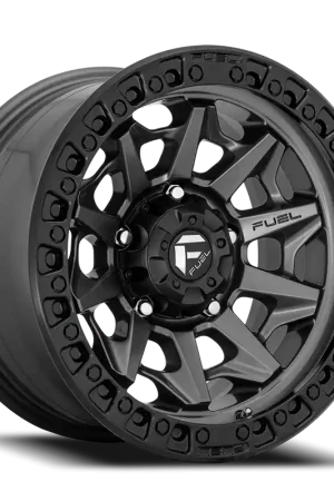 Top Pick Fuel Covert D716 17x8.5 +14 6x139.7mm 106.1mm Matte Gunmetal Black Bead Ring