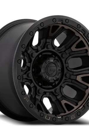 Free Delivery Fuel Traction D824 17x9 +1 6x114.3mm 66.06mm Matte Black Double Dark Tint
