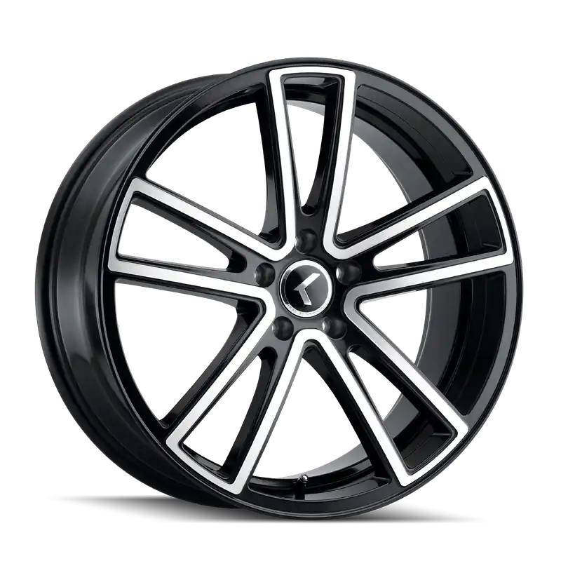 Kraze Lusso KR190 Gloss Black Machined 20x8.5 5x115 38mm 72.62mm Crafted