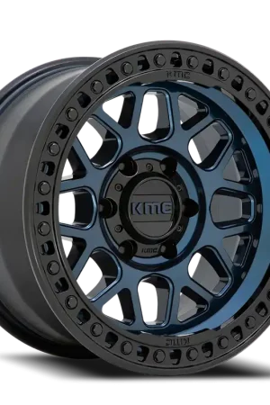 Price Cut KMC GRS KM549 BL 20x9 +0 6x135mm 87.1mm Midnight Blue Gloss Black Lip