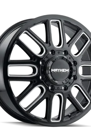 No Minimum Order Mayhem Cogent Dually (8107D) Gloss Black Milled 20x8.25 Front 8x165.1 115mm 121.3mm