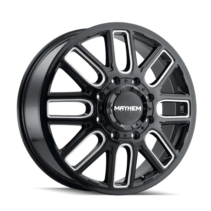 No Minimum Order Mayhem Cogent Dually (8107D) Gloss Black Milled 20x8.25 Front 8x165.1 115mm 121.3mm