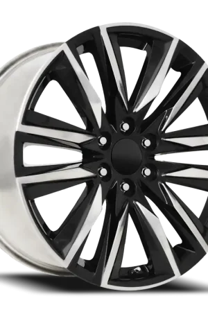 Factory Reproductions FR 90 2024 Escalade Sport Replica GBP 22x9 +28 6x139.7mm 78.1mm Gloss Black Polished Accent Final Sale