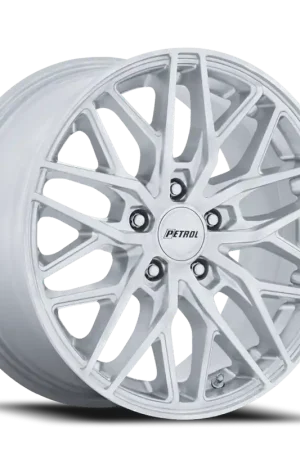 Reduced Price Petrol P3E SD 19x8.5 +40 5x108mm 72.56mm Gloss Silver Machined Brushed