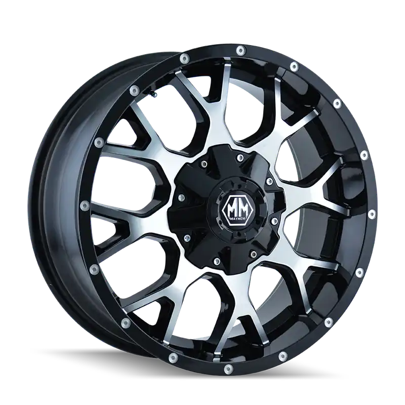 Bulk Order Mayhem Warrior 8015 Black Milled Spokes 20x9 8x165.1 18mm 124.1mm