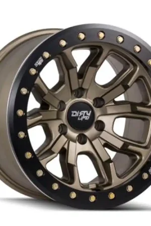 Dirty Life 9303 DT-1 17x9 / 5x127 BP / -12mm Offset / 78.1mm Hub Satin Gold Wheel - Sim. Beadlock Weekend Sale
