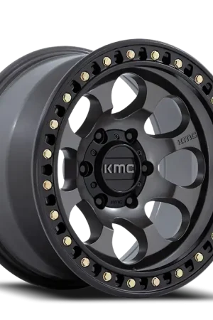 While Supplies Last KMC Riot SBL KM550 AB 18x9 +18 5x127mm 71.5mm Anthracite Satin Black Lip