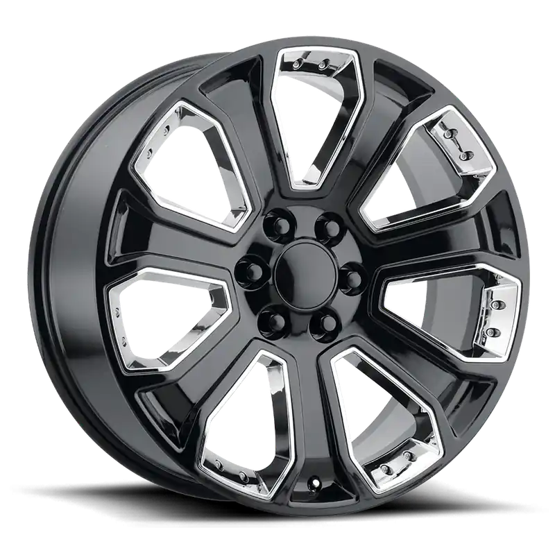 Big Sale Performance Replica PR113 GB 22x9 +24 6x139.7mm 78.3mm Gloss Black Chrome Accents