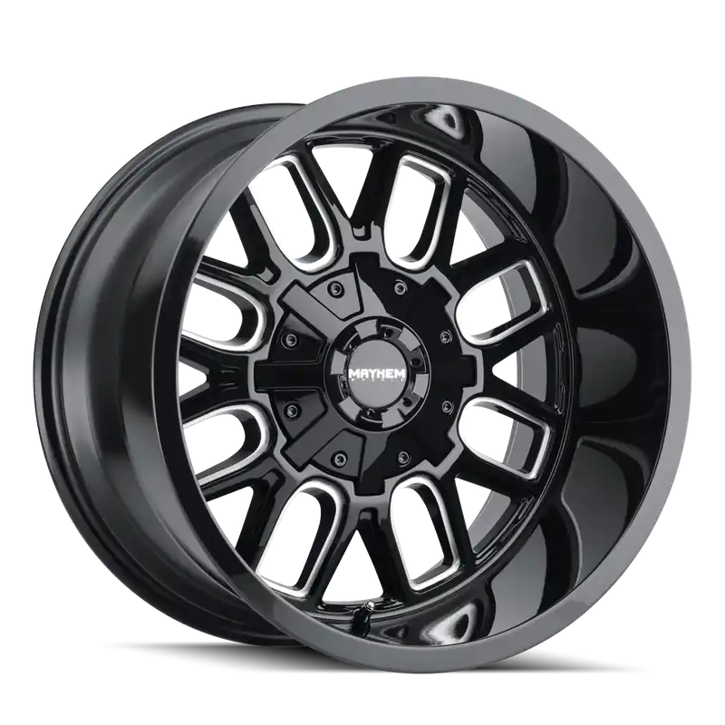 Mayhem Cogent 8107 Gloss Black Milled 20x9 5x127/5x139.7 18mm 87.1mm Latest