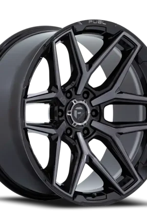 Fuel Flux 5 FC854BT 20x10 -18 5x127mm 71.5mm Gloss Black Brushed Gray Tint Direct From Factory