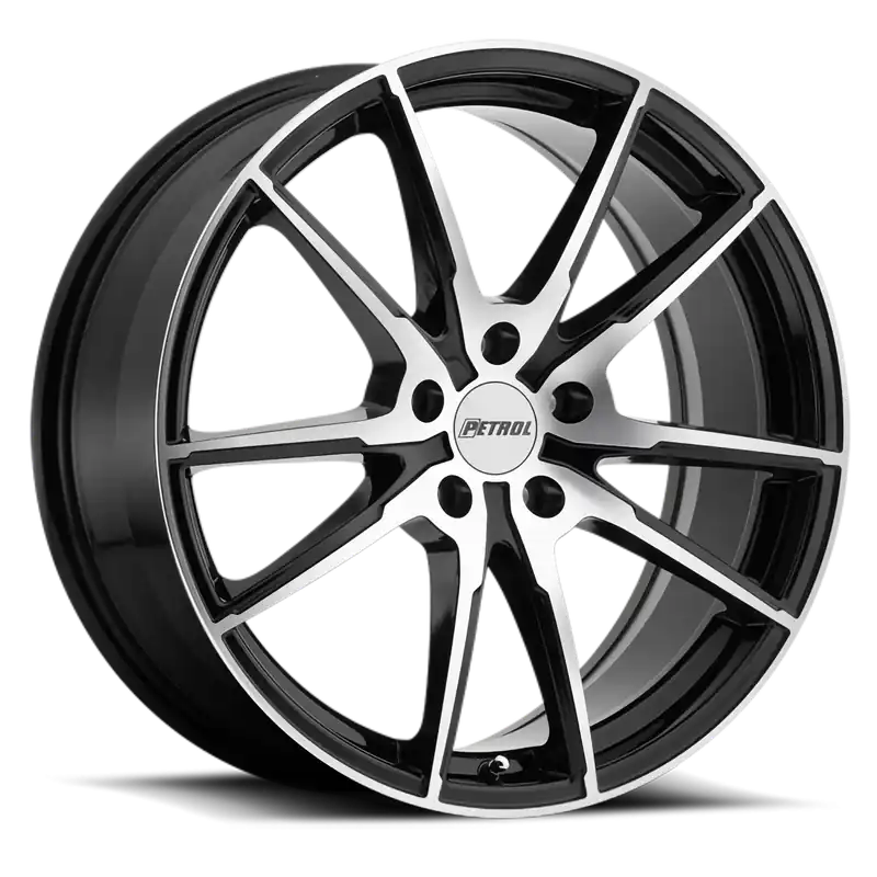 Exclusive Petrol P0A GBM 17x8 +40 5x112mm 72.1mm Gloss Black Machined Cut Face