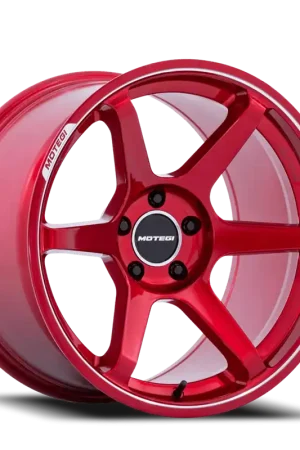 Motegi MR160 Battle VI QD 18x8.5 +22 5x114.3mm 72.56mm Cherry Red Metallic Machined Lip Time-Limited