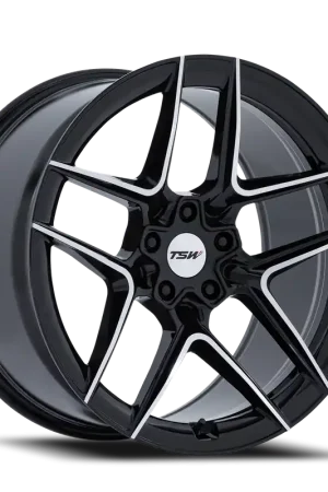 TSW Slipstream BD 19x9.5 +25 5x114.3mm 72.56mm Gloss Black Machined Face Mega Sale