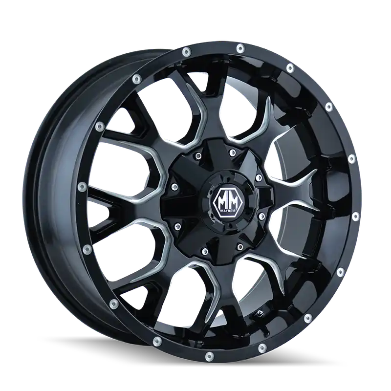 Mayhem Warrior 8015 Gloss Black Milled 20x9 8x170 0mm 125.2mm Hassle-Free Returns