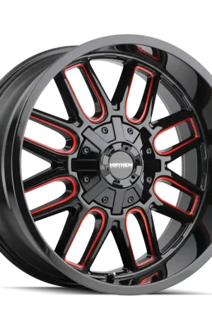 Final Sale Mayhem Cogent 8107 Gloss Black Milled Prism Red 18x9 5x127/5x139.7 0mm 87.1mm