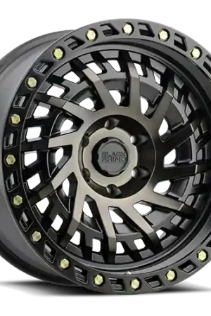 Buy Direct Black Rhino Shredder BK 17x9 -12 6x139.7mm 112.1mm Matte Black Machined Dark Tint