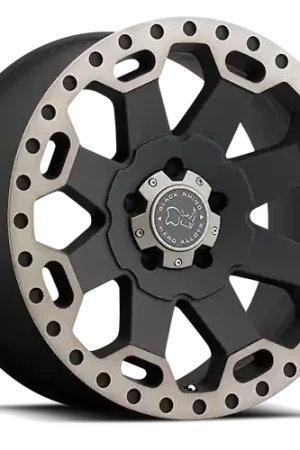 Worldwide Shipping Black Rhino Warlord BK 17x8 +35 5x114.3mm 76mm Matte Black Machined Dark Tint Lip