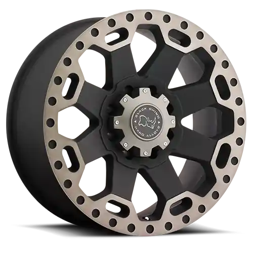 Black Rhino Warlord BK 17x9 +12 8x165.1mm 122.1mm Matte Black Machined Dark Tint Lip Exclusive
