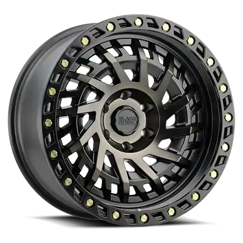 Black Rhino Shredder BK 17x9 +0 6x135mm 87.1mm Matte Black Machined Dark Tint Genuine