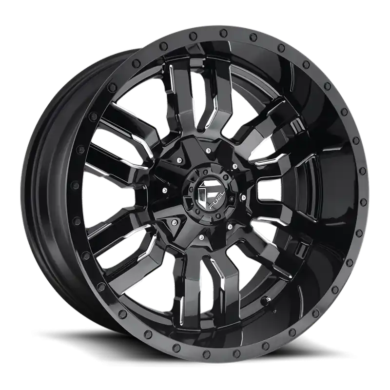 Fuel Sledge D595 17x9 -12 5x114.3/5x127mm 78.1mm Gloss Black Milled Top Pick