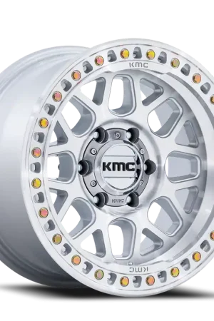 KMC GRS KM549 GSM 20x9 +18 8x180mm 124.2mm Gloss Silver Machined Face Best Price