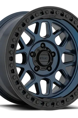 Hot Picks KMC GRS KM549 BL 17x8.5 +0 5x127mm 71.5mm Midnight Blue Gloss Black Lip