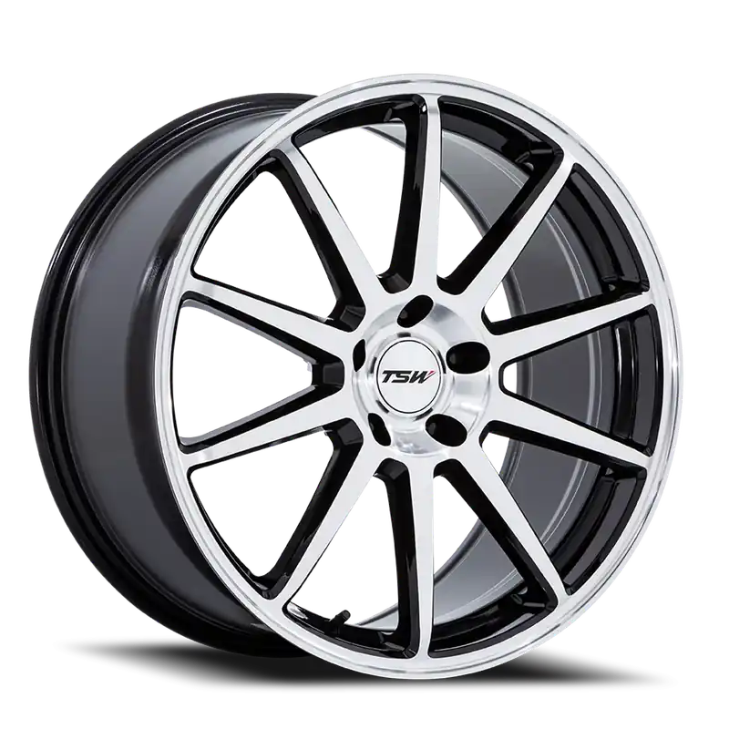 Hot Picks TSW Canard TW004 GBM 19x8.5 +25 5x120mm 74.1mm Gloss Black Machined Face