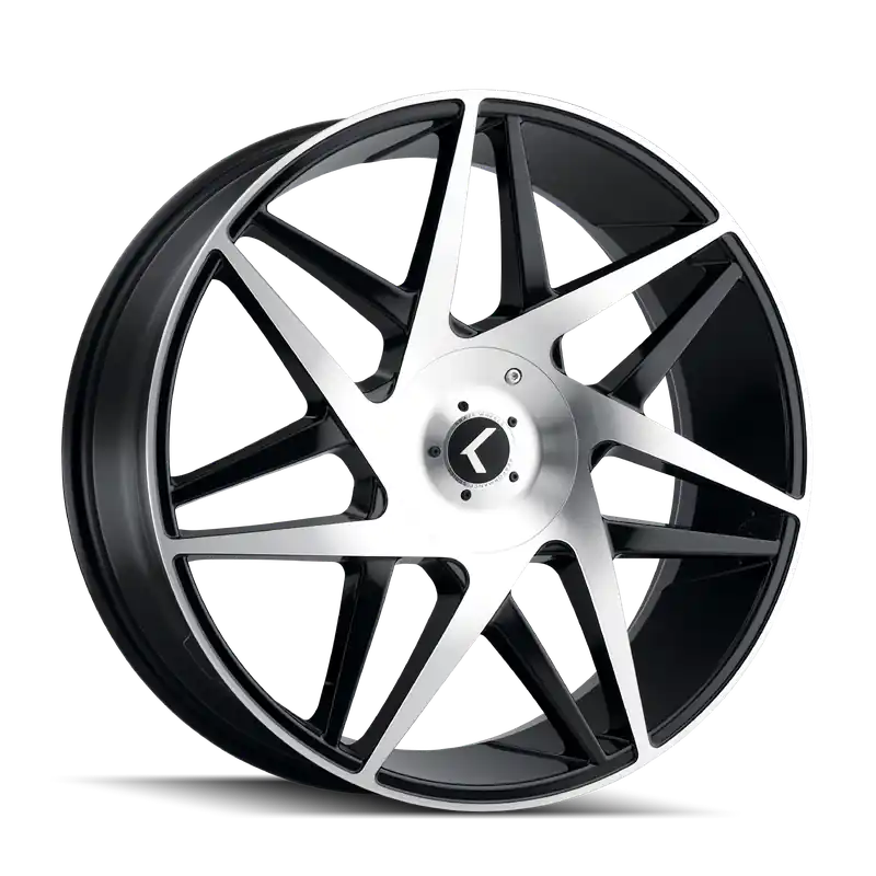 Kraze Phase KR192 Gloss Black Machined 22x8.5 5x112/5x114.3 38mm 72.62mm Fast Shipping