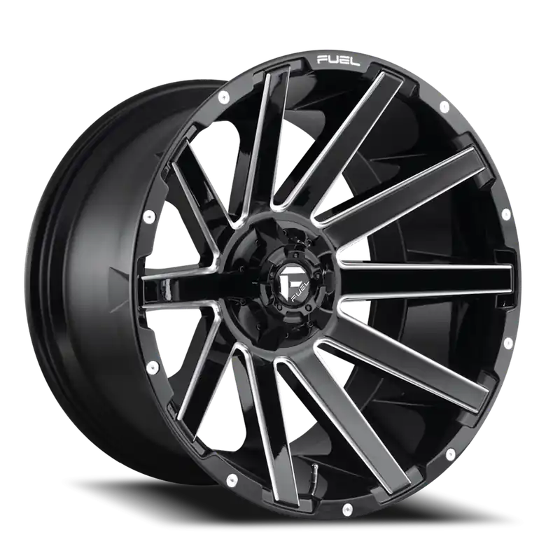 Today Only Fuel Contra D615 24x14 -75 5x127/5x139.7mm 87.1mm Gloss Black Milled
