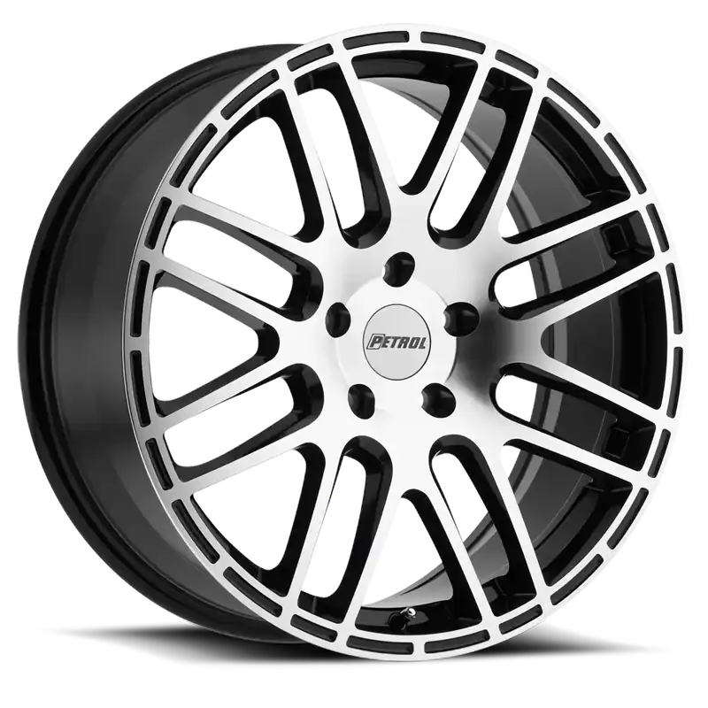 Direct From Factory Petrol P6A GBM 18x8 +40 5x112mm 72.1mm Gloss Black Machined Cut Face