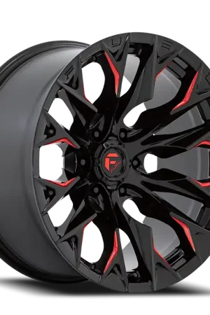 Latest Fuel Flame 6 D823 22x10 -18 6x135mm 87.1mm Gloss Black Milled Candy Red