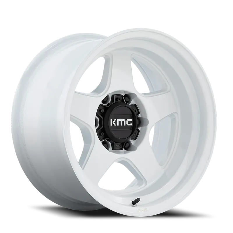KMC Lobo KM728 WH 17x8.5 +18 5x127mm 71.5mm Gloss White Free Delivery
