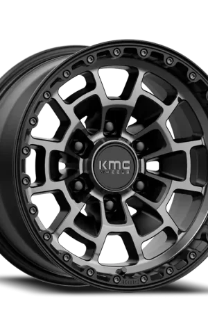 KMC Summit KM718 GY 17x8.5 +18 6x139.7mm 106.1mm Satin Black Gray Tint Mega Sale