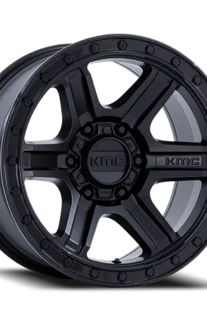KMC Outrun KM551 MBGBL 17x8.5 +18 6x135mm 87.1mm Matte Black Gloss Black Lip Hassle-Free Returns