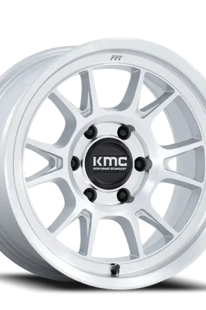 KMC Range KM729DX 17x8.5 -10 5x127mm 71.5mm Gloss Silver Machined Face Limited Offer