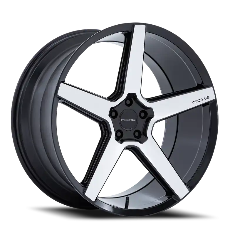 Niche Modena NC283BD 22x10.5 +18 5x115mm 72.56mm Gloss Black Machined Face Reduced Price
