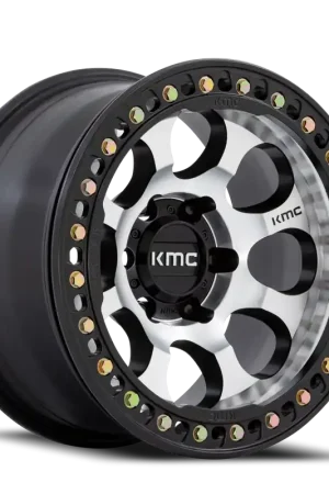 Direct From Factory KMC Riot Beadlock KM237 SBM 17x8.5 +0 6x135mm 87.1mm Satin Black Machined Face-Black Windows-Black Ring