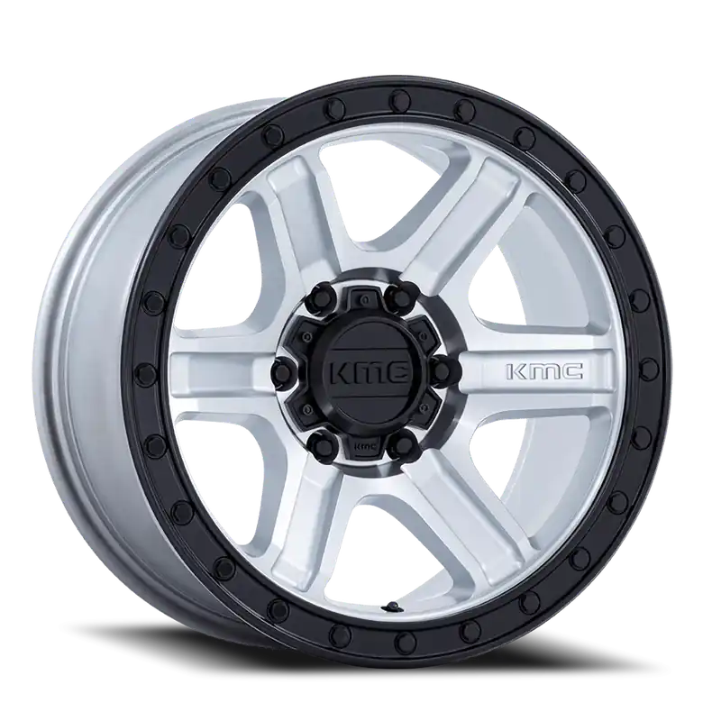 Warranty Included KMC Outrun KM551 MGBL 18x9 +18 6x135mm 87.1mm Machined Silver Gloss Black Lip