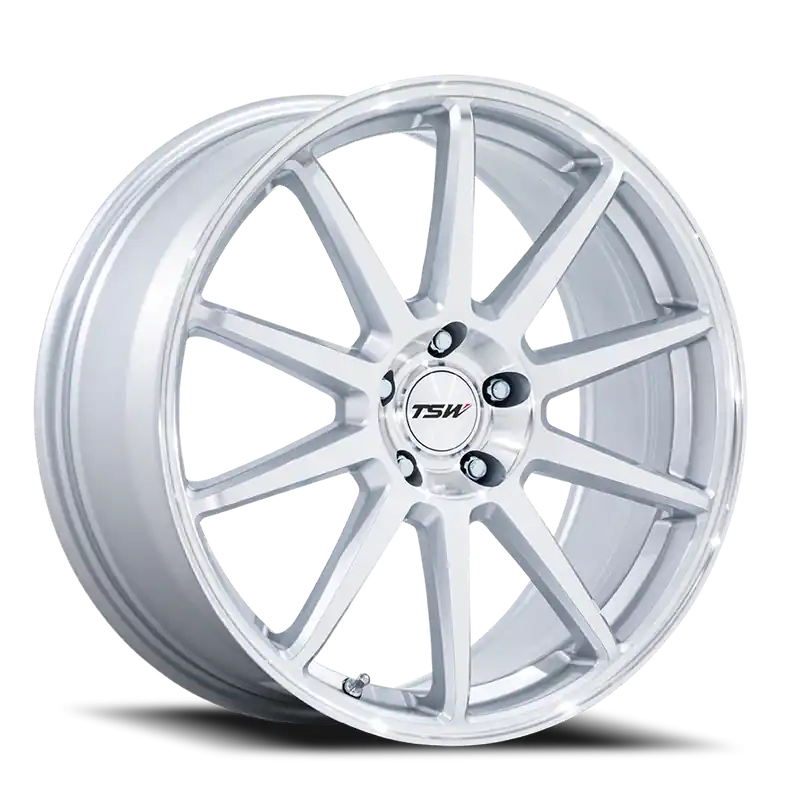 TSW Canard TW004 GSM 20x9 +35 5x114.3mm 72.56mm Gloss Silver Machined Face Holiday Sale
