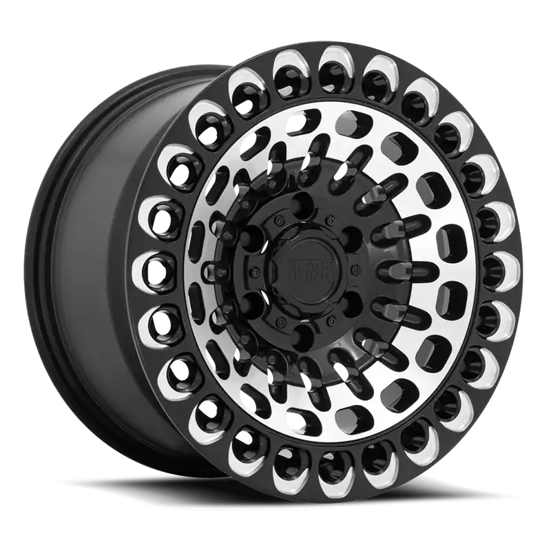 Black Rhino Labyrinth 17x9.5 +12 6x114.3mm 76.1mm Gloss Black Machined Face-Milled Price Cut