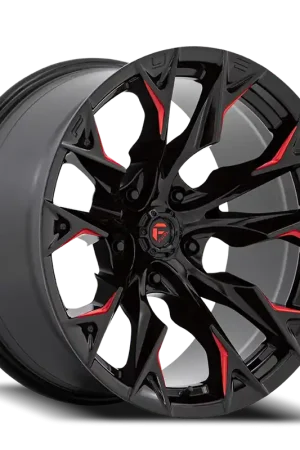 Fuel Flame 5 D823 20x10 -18 5x139.7mm 78.1mm Gloss Black Milled Candy Red Mega Sale
