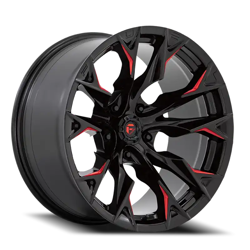Fuel Flame 5 D823 20x10 -18 5x139.7mm 78.1mm Gloss Black Milled Candy Red Mega Sale