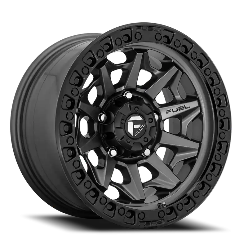 Fuel Covert D716 17x9 -12 6x139.7mm 106.1mm Matte Gunmetal Black Bead Ring Hot Deal