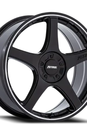 New Release Petrol P2E GBML 20x8.5 +35 5x112/5x120mm 74.1mm Gloss Black Machined Lip