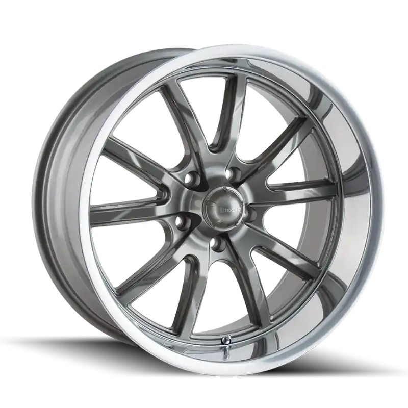 Ridler 650 Gloss Grey Polished 17x8 5x120.65 0mm 83.82mm Fan Favorite